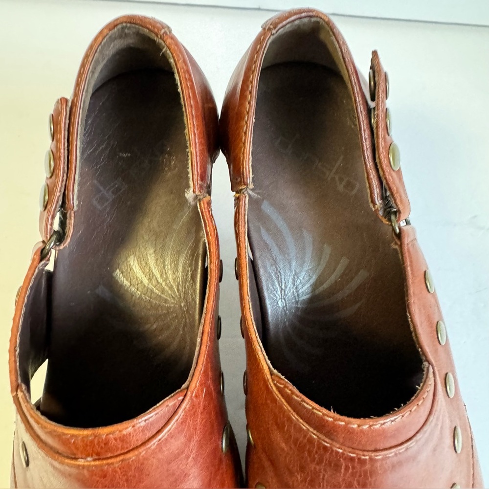 Dansko Ryder Clogs Brown Leather Comfort Shoes Studded Boho Womens 38 - Picture 6 of 10